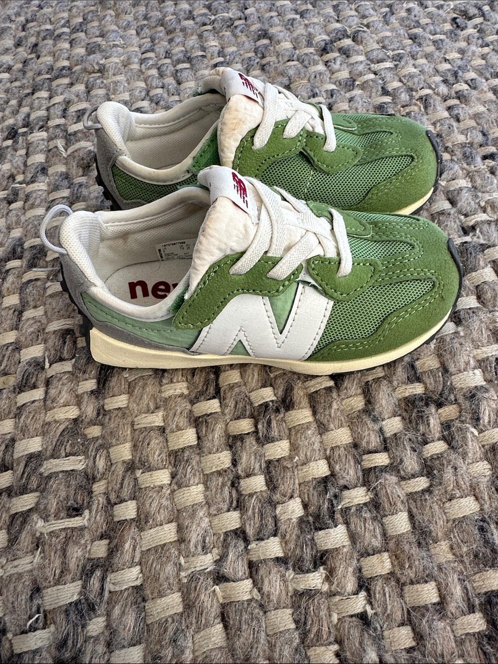 New Balance Kids Green and White Retro Runner Sneakers